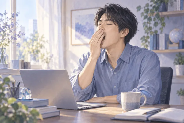 あくびが出るのはなぜ？眠気との関係と、あくびが多いときの対処法