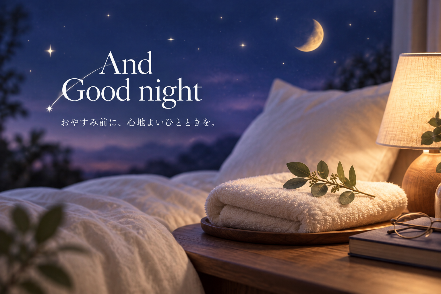 And Good nightの夜のリラックスタイムをイメージしたビジュアル